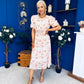 Imogen Gathered Detail Midi Dress Floral Cream