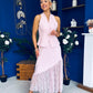 Norma Lace Detailed Waistcoat & Skirt Set Pink