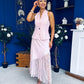 Norma Lace Detailed Waistcoat & Skirt Set Pink