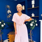 Nancy Belted Pinstripe Midi Dress Pink