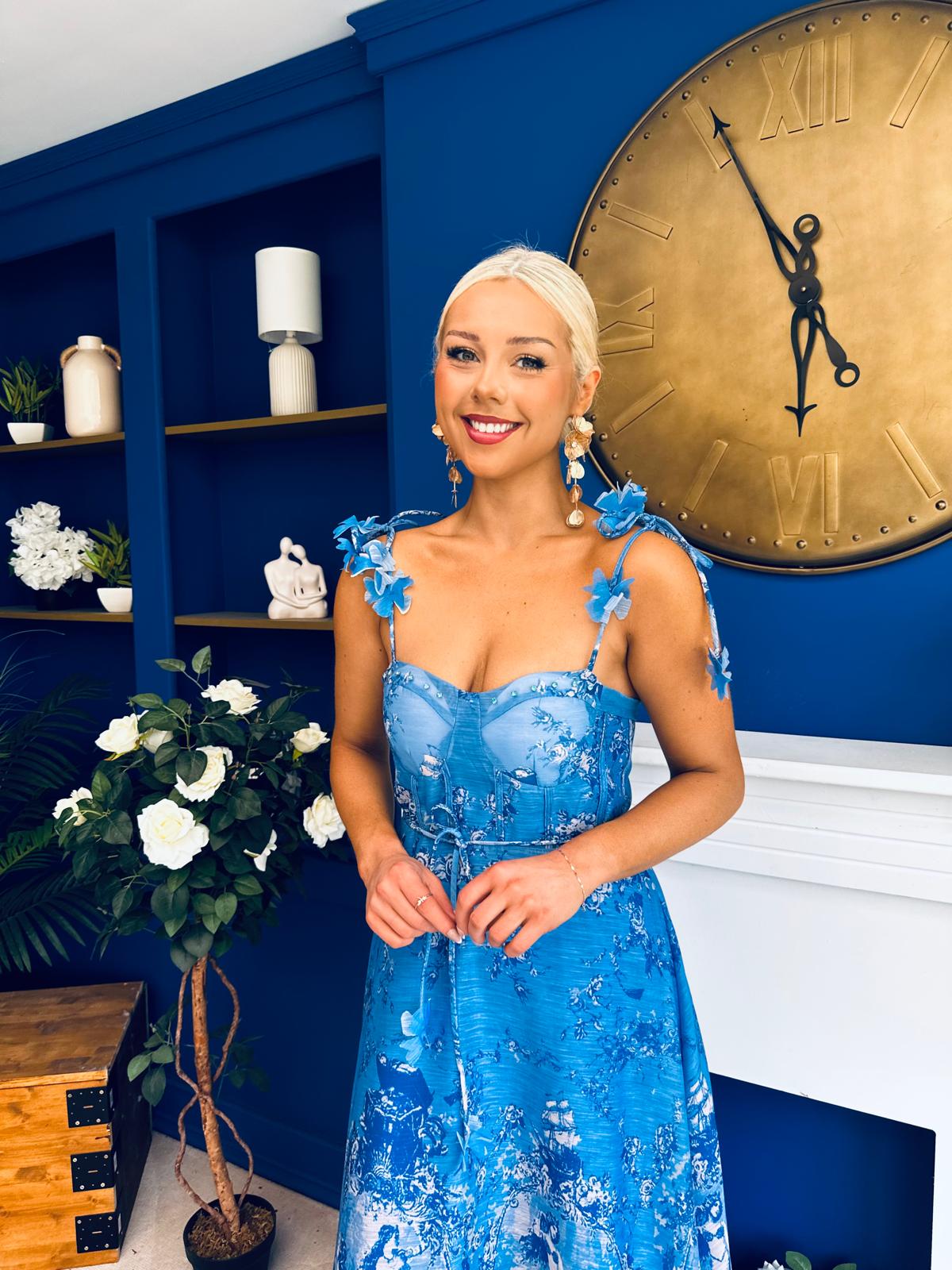 Kendall Strappy Occasion Dress Paisley Blue