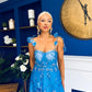 Kendall Strappy Occasion Dress Paisley Blue