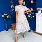 Niky High Neck Occasion Dress Floral Blush