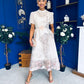Niky High Neck Occasion Dress Floral Cream