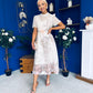 Niky High Neck Occasion Dress Floral Cream