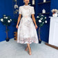 Niky High Neck Occasion Dress Floral Cream