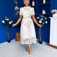 Niky High Neck Occasion Dress Floral Cream