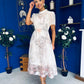 Niky High Neck Occasion Dress Floral Cream