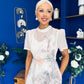 Niky High Neck Occasion Dress Floral Cream