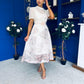 Niky High Neck Occasion Dress Floral Cream