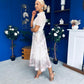 Niky High Neck Occasion Dress Floral Cream
