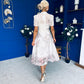 Niky High Neck Occasion Dress Floral Cream