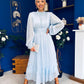 Jacqueline Gathered Satin Occasion Dress Baby Blue