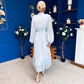 Jacqueline Gathered Satin Occasion Dress Baby Blue