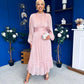 Jacqueline Gathered Satin Occasion Dress Blush