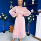Jacqueline Gathered Satin Occasion Dress Blush