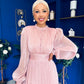 Jacqueline Gathered Satin Occasion Dress Blush
