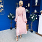 Jacqueline Gathered Satin Occasion Dress Blush