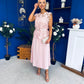 Ruth Crochet Top & Satin Dress Set Pink
