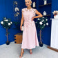 Ruth Crochet Top & Satin Dress Set Pink