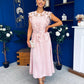 Ruth Crochet Top & Satin Dress Set Pink