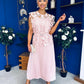 Ruth Crochet Top & Satin Dress Set Pink