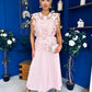 Ruth Crochet Top & Satin Dress Set Pink