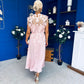 Ruth Crochet Top & Satin Dress Set Pink