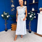 Ruth Crochet Top & Satin Dress Set Blue