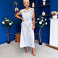 Ruth Crochet Top & Satin Dress Set Blue