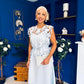 Ruth Crochet Top & Satin Dress Set Blue