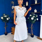 Ruth Crochet Top & Satin Dress Set Blue