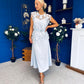 Ruth Crochet Top & Satin Dress Set Blue