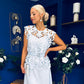Ruth Crochet Top & Satin Dress Set Blue