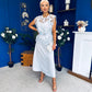 Ruth Crochet Top & Satin Dress Set Blue
