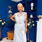 Ruth Crochet Top & Satin Dress Set Blue
