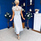Ruth Crochet Top & Satin Dress Set Blue