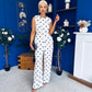 Melissa Polka Top & Trouser Set White