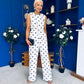 Melissa Polka Top & Trouser Set White