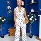 Lorna Polka Waistcoat & Trouser Set White