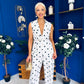 Lorna Polka Waistcoat & Trouser Set White