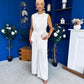 Eloise Embellished Collar Top & Trouser Set Ivory