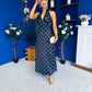 Georgie Lace Trim Halterneck Dress Polka Black
