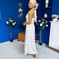 Georgie Lace Trim Halterneck Dress Polka Cream