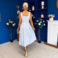 Nesta Boat Neck Skater Midi Dress Baby Blue