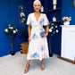 Caelan Banded Midi Dress Floral Cream