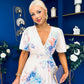 Caelan Banded Midi Dress Floral Cream