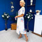 Caelan Banded Midi Dress Floral Cream
