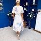 Caelan Banded Midi Dress Floral Cream