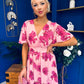 Caelan Banded Midi Dress Floral Pink